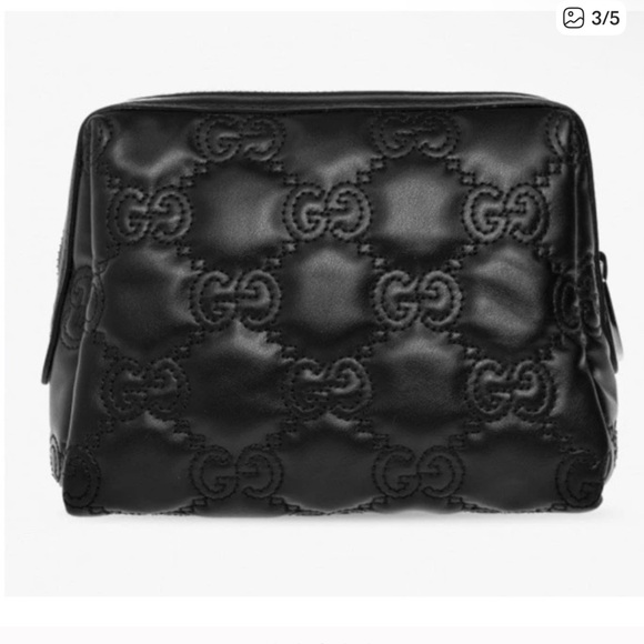 GUCCI Black Leather Matelasse Leather Cosmetic Bag! - Picture 3 of 5